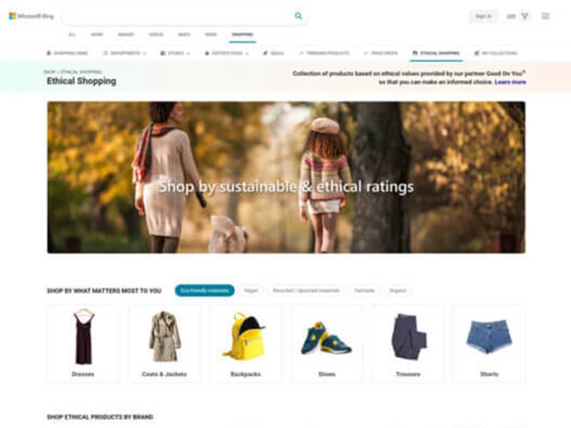 Bing 在英國推出的 Ethical Shopping hub 推動良知消費趨勢增長