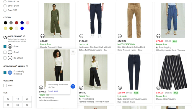 Ethical Shopping hub 搜尋