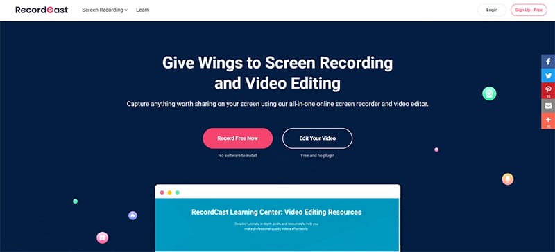 螢幕錄影工具-RecordCast