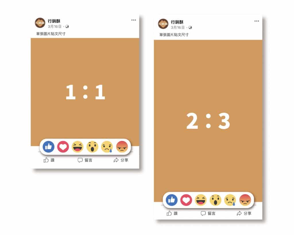 FB 單張貼文長寬比。